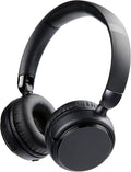 Bluetooth On-Ear Headphones Wireless with Microphone, Deep Bass, 35 Hour Playtime, Foldable, Collapsible, Portable Travel Friendly, Black
