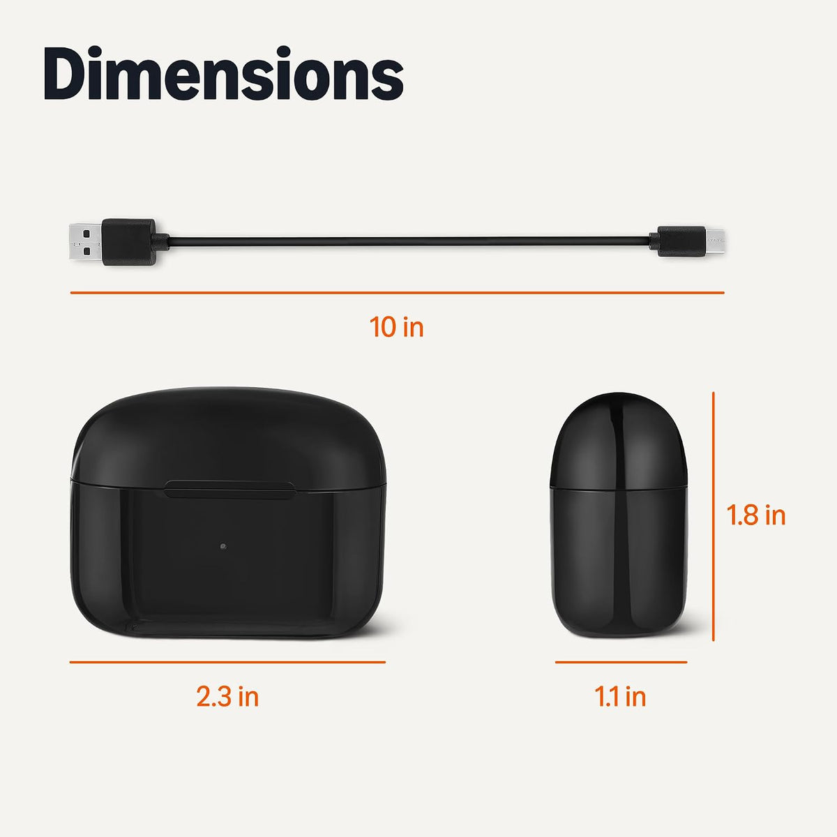 Bluetooth 5.4 True Wireless Earbuds, IPX4 Waterproof, in-Ear with Mic, 28 Hours Battery Life, Charging Case, Black